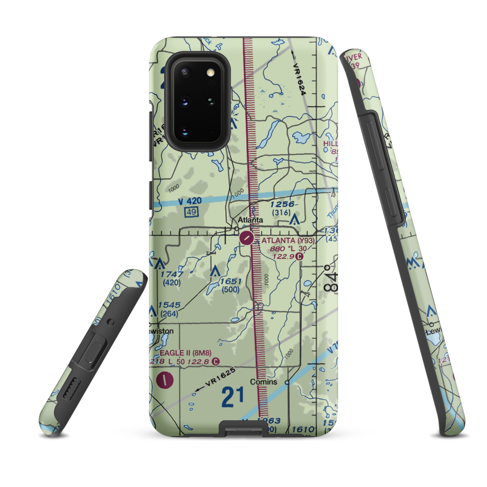 Atlanta Municipal Airport (Y93) VFR Sectional Samsung Phone Case Samsung Galaxy S20 Plus model shown