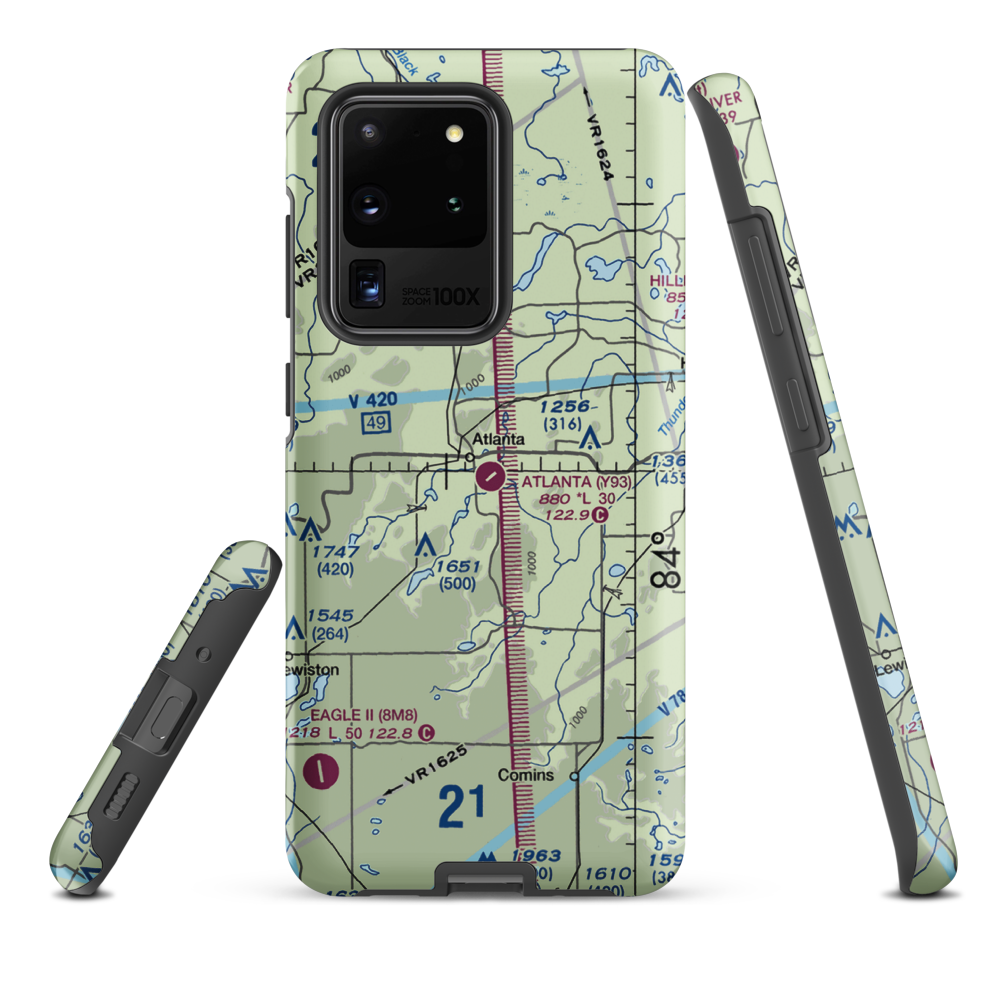 Atlanta Municipal Airport (Y93) VFR Sectional Samsung Phone Case Samsung Galaxy S20 Ultra model shown