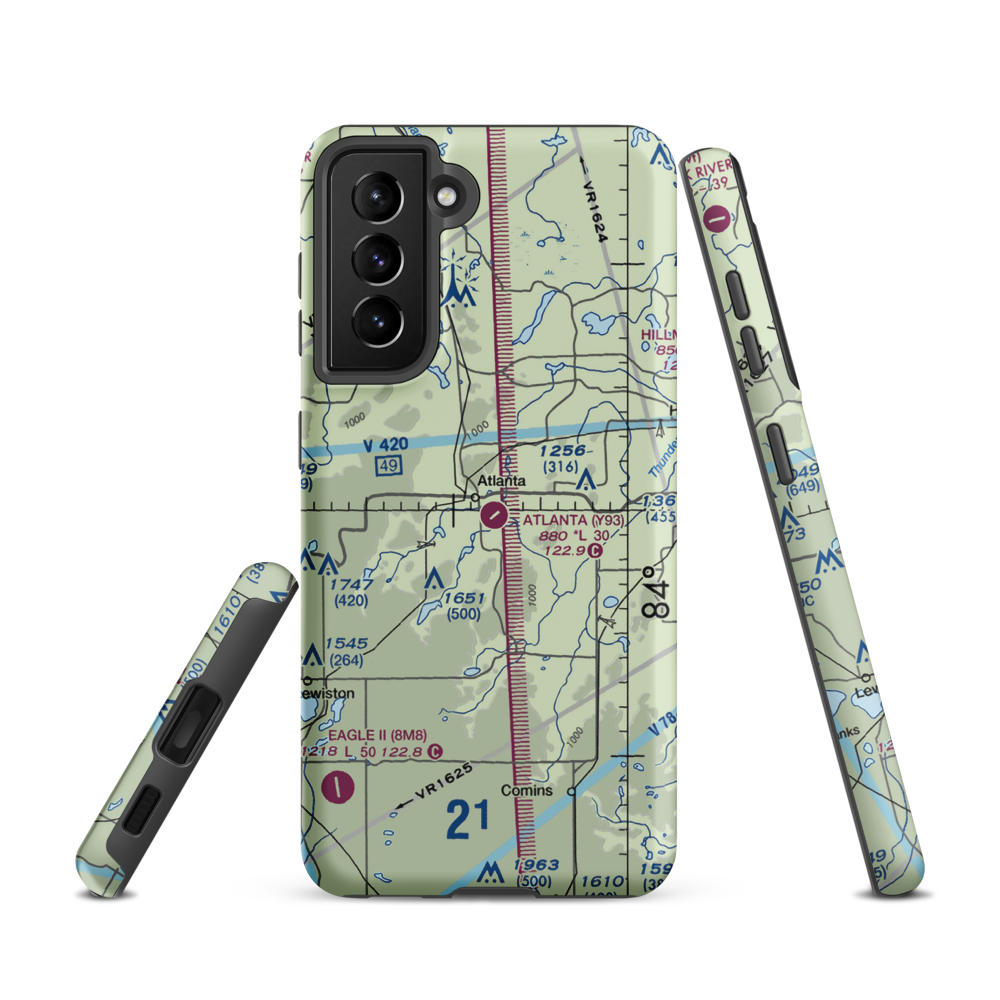 Atlanta Municipal Airport (Y93) VFR Sectional Samsung Phone Case Samsung Galaxy S21 model shown