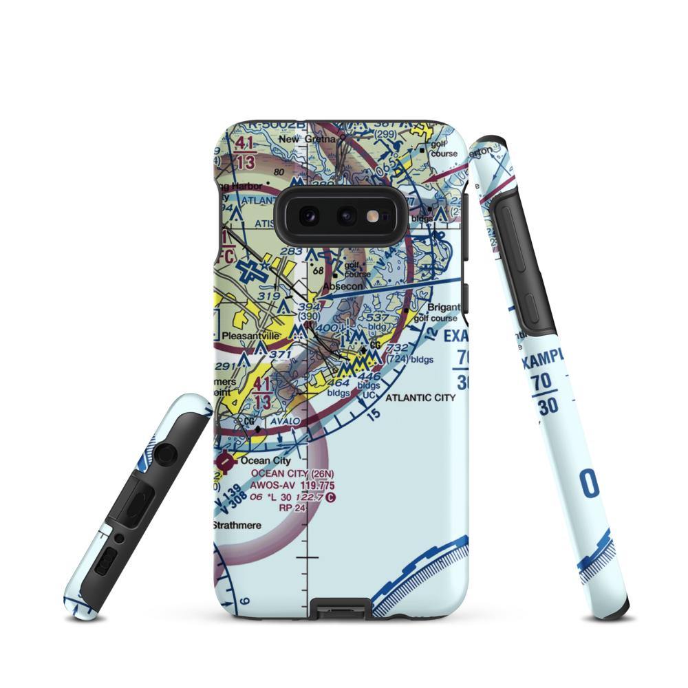 Atlantic City Municipal Bader Field (AIY) VFR Sectional Samsung Phone Case Samsung Galaxy S10e model shown