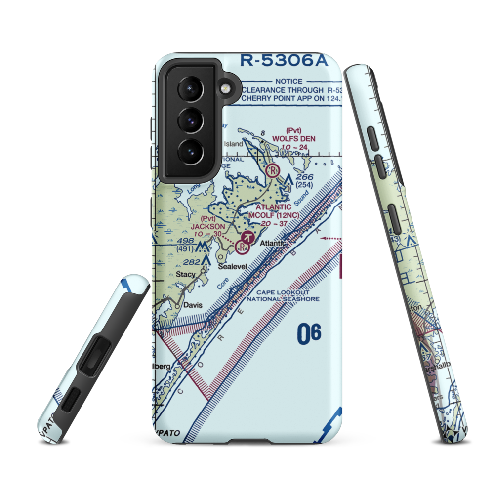 Atlantic Field Mcolf Airport (12NC) VFR Sectional Samsung Phone Case Samsung Galaxy S21 FE model shown
