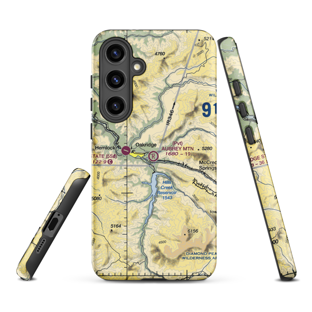 Aubrey Mountain Airstrip (13OR) VFR Sectional Samsung Phone Case Samsung Galaxy S24 Plus model shown