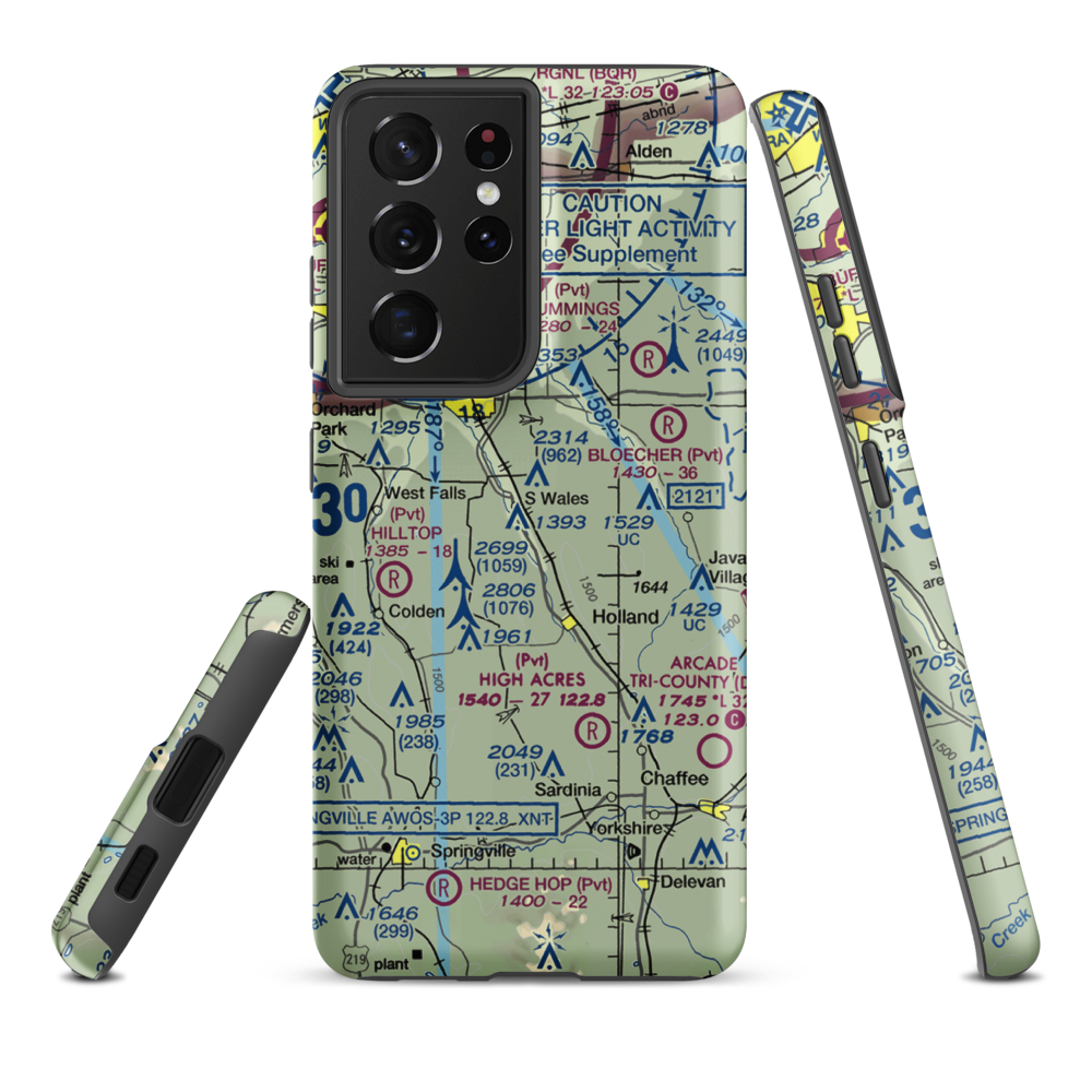 Aurora Balloonport (NY80) VFR Sectional Samsung Phone Case Samsung Galaxy S21 Ultra model shown