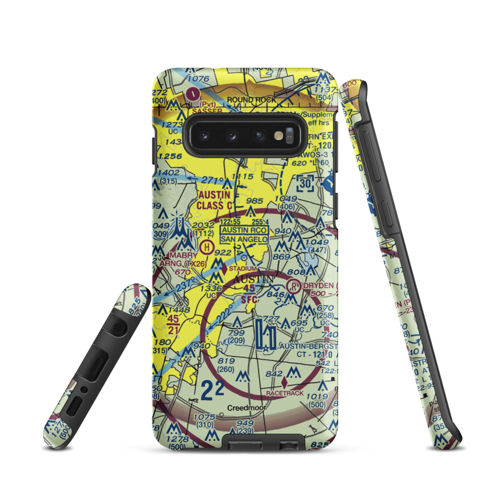 Austin Robert Mueller Municipal (AUS) VFR Sectional Samsung Phone Case Samsung Galaxy S10 model shown