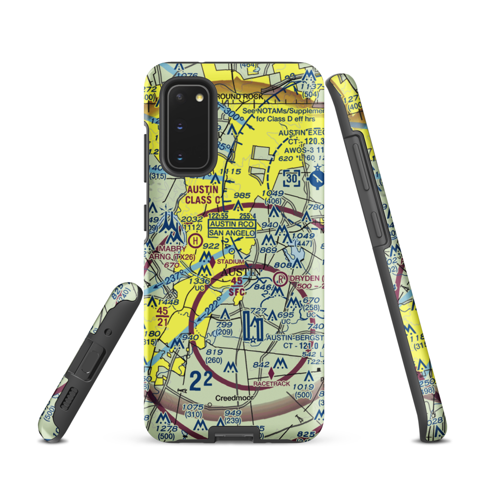 Austin Robert Mueller Municipal (AUS) VFR Sectional Samsung Phone Case Samsung Galaxy S20 model shown