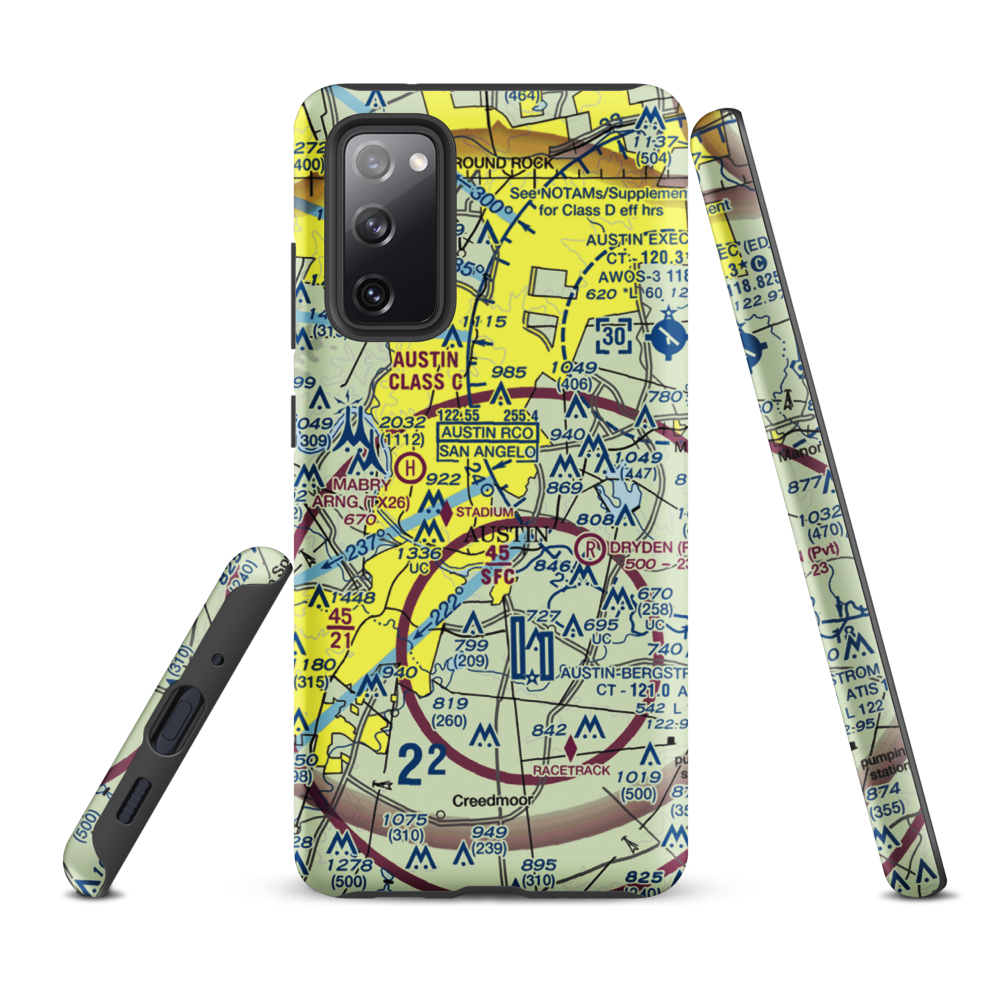 Austin Robert Mueller Municipal (AUS) VFR Sectional Samsung Phone Case Samsung Galaxy S20 FE model shown