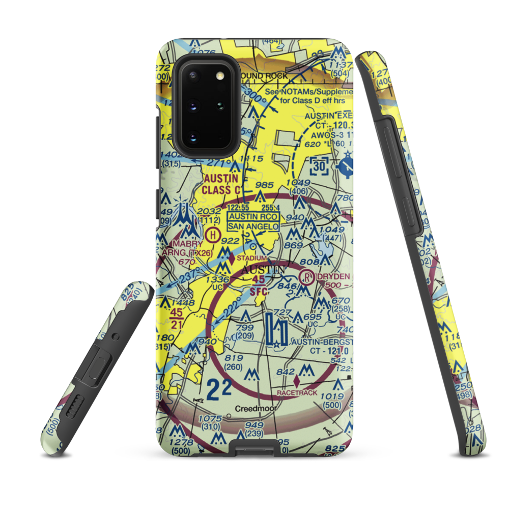 Austin Robert Mueller Municipal (AUS) VFR Sectional Samsung Phone Case Samsung Galaxy S20 Plus model shown