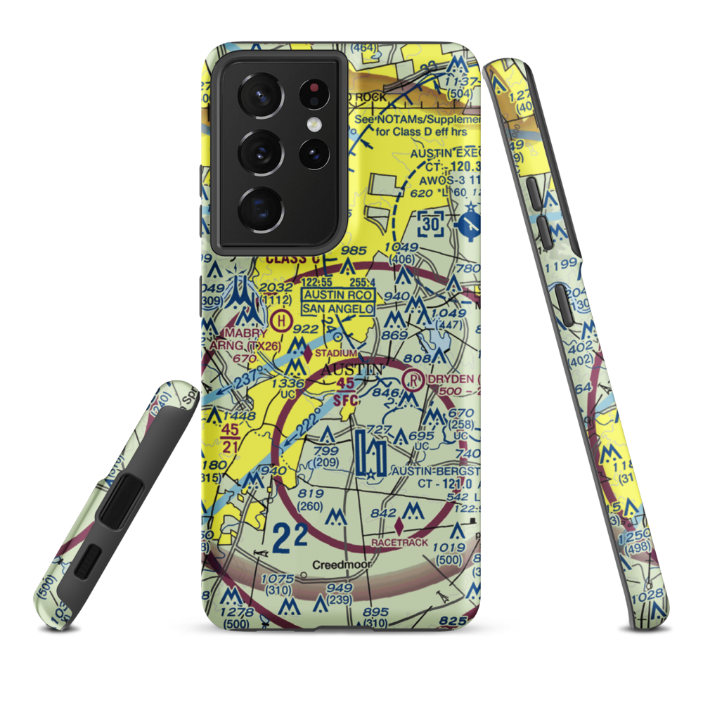 Austin Robert Mueller Municipal (AUS) VFR Sectional Samsung Phone Case Samsung Galaxy S21 Ultra model shown