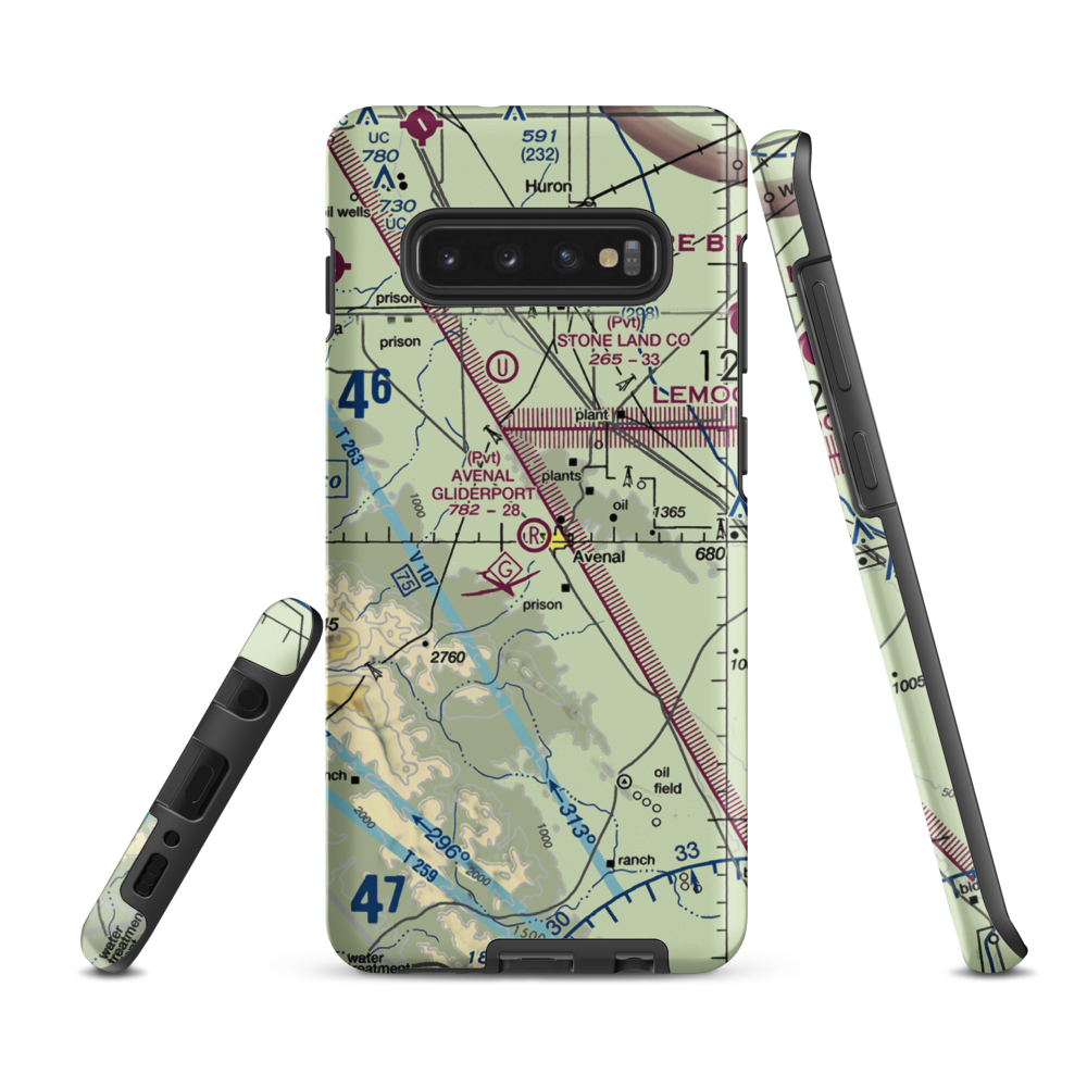 Avenal Gliderport (CA69) VFR Sectional Samsung Phone Case Samsung Galaxy S10 Plus model shown