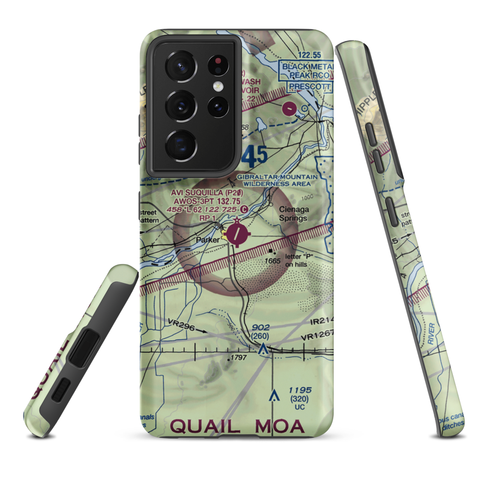 Avi Suquilla Airport (P20) VFR Sectional Samsung Phone Case Samsung Galaxy S21 Ultra model shown
