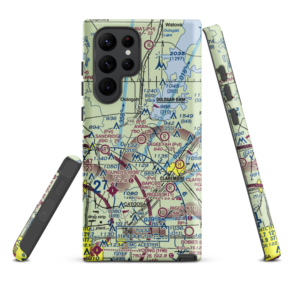 Avian Country Estates Airport (OK15) VFR Sectional Samsung Phone Case Samsung Galaxy S22 Ultra model shown