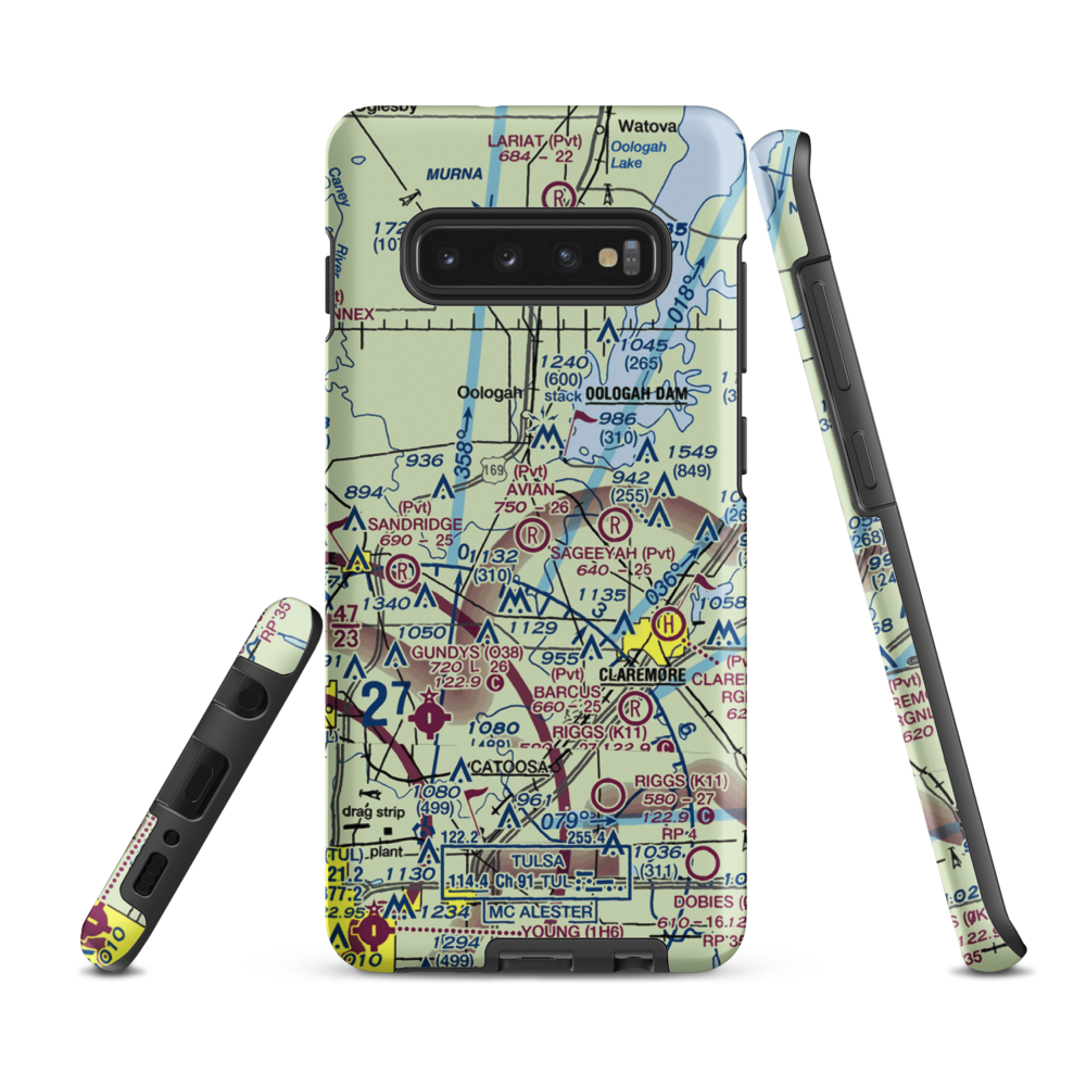 Avian Country Estates Airport (OK15) VFR Sectional Samsung Phone Case Samsung Galaxy S10e model shown