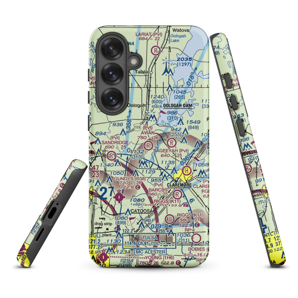 Avian Country Estates Airport (OK15) VFR Sectional Samsung Phone Case Samsung Galaxy S25 Plus model shown