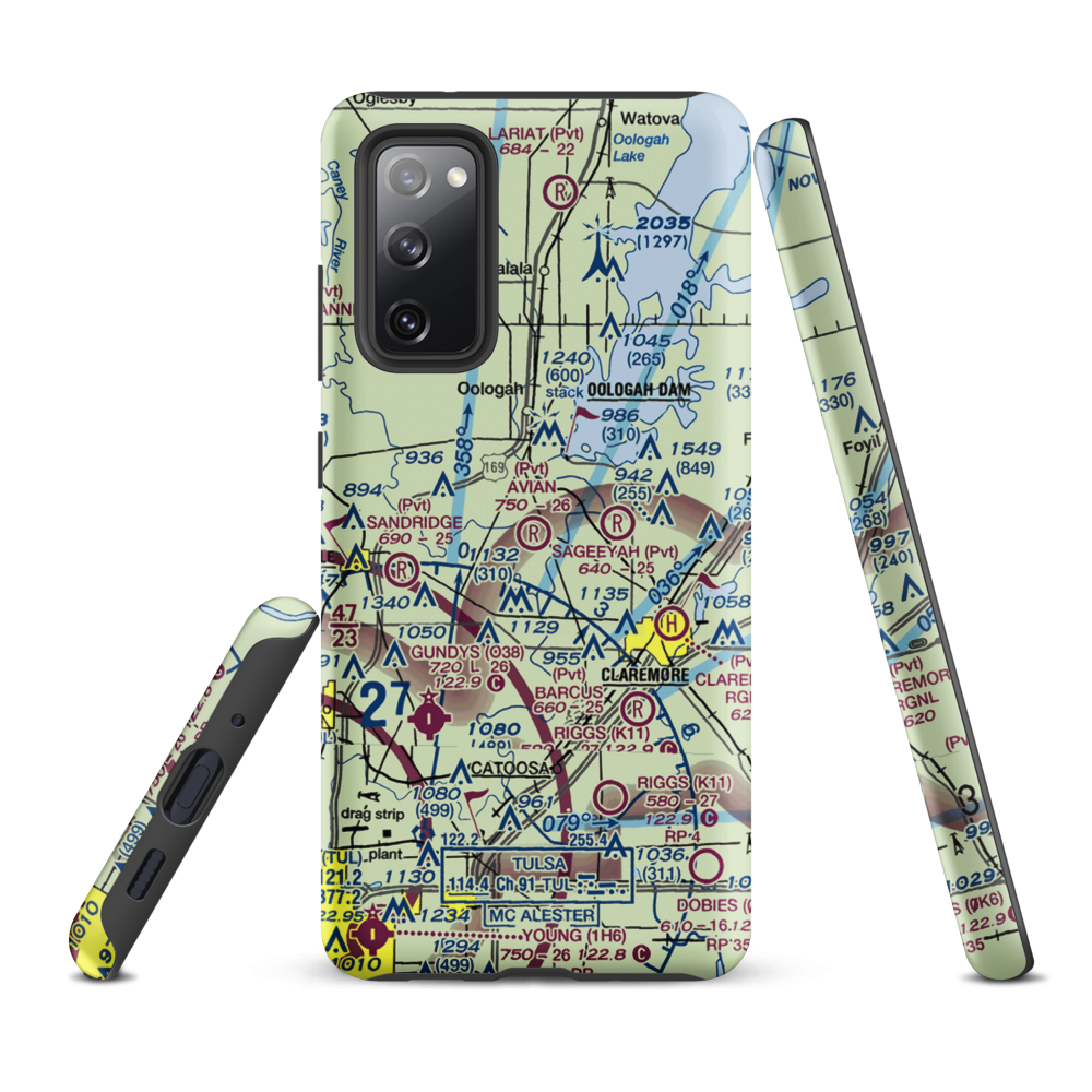 Avian Country Estates Airport (OK15) VFR Sectional Samsung Phone Case Samsung Galaxy S20 FE model shown