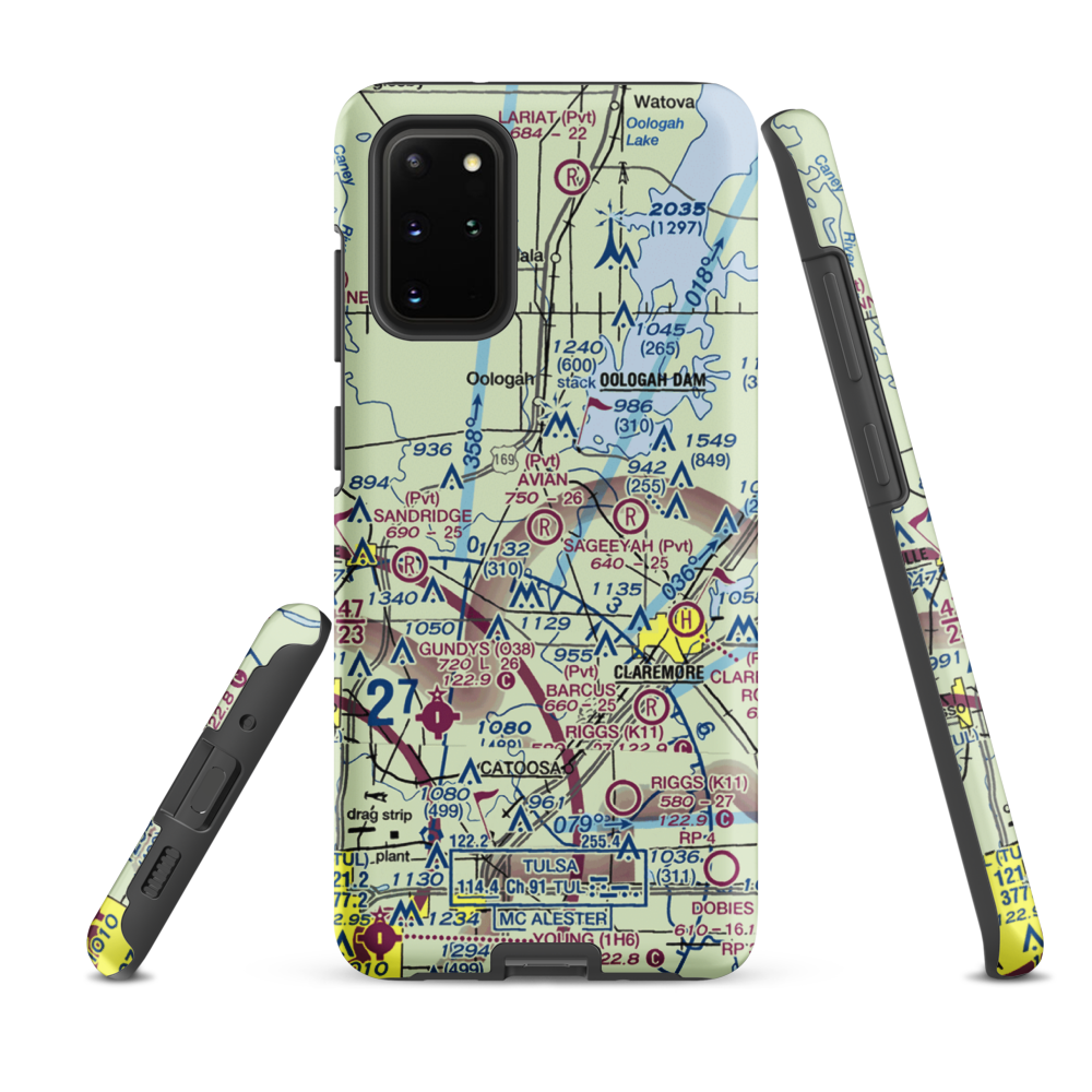 Avian Country Estates Airport (OK15) VFR Sectional Samsung Phone Case Samsung Galaxy S20 Plus model shown