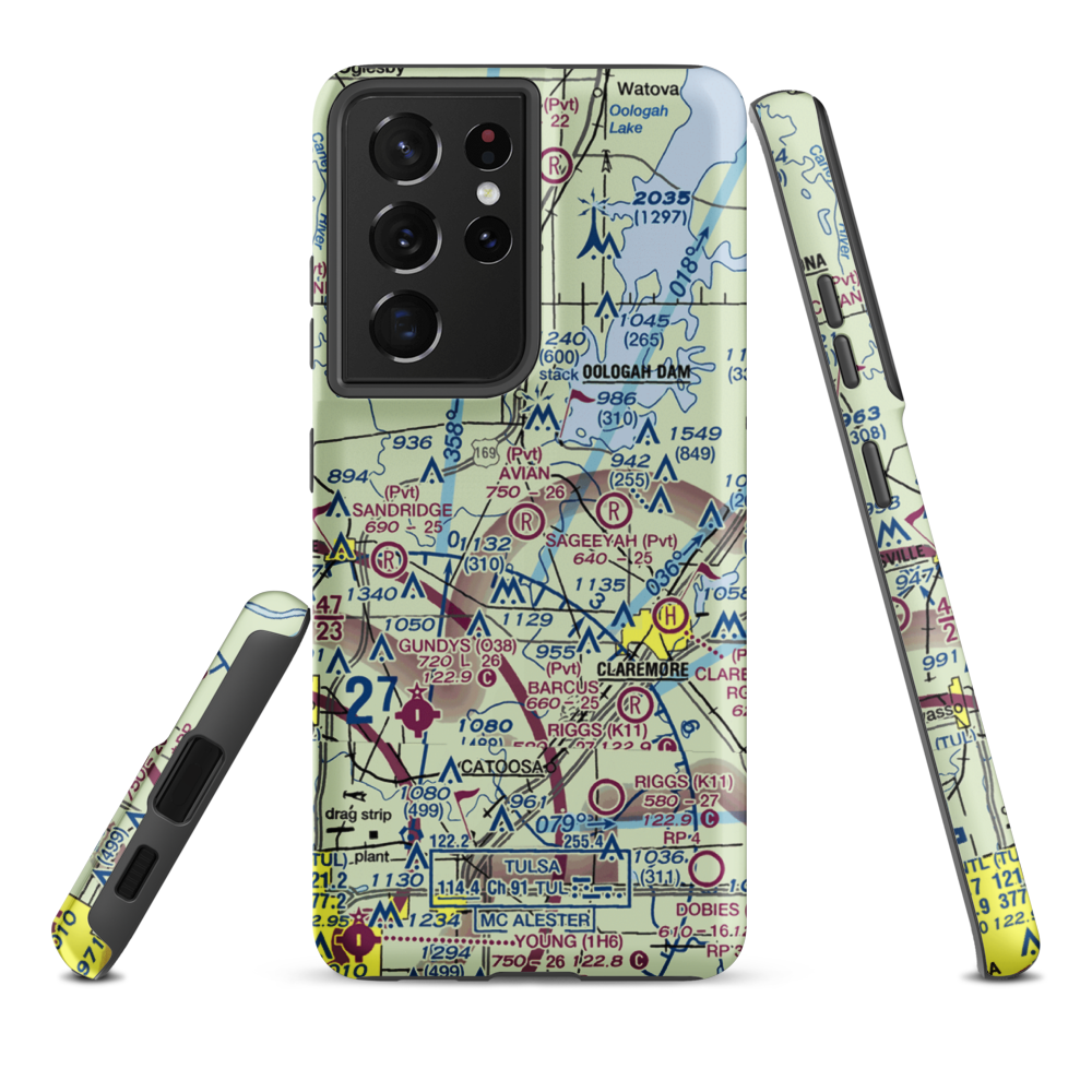 Avian Country Estates Airport (OK15) VFR Sectional Samsung Phone Case Samsung Galaxy S21 Ultra model shown