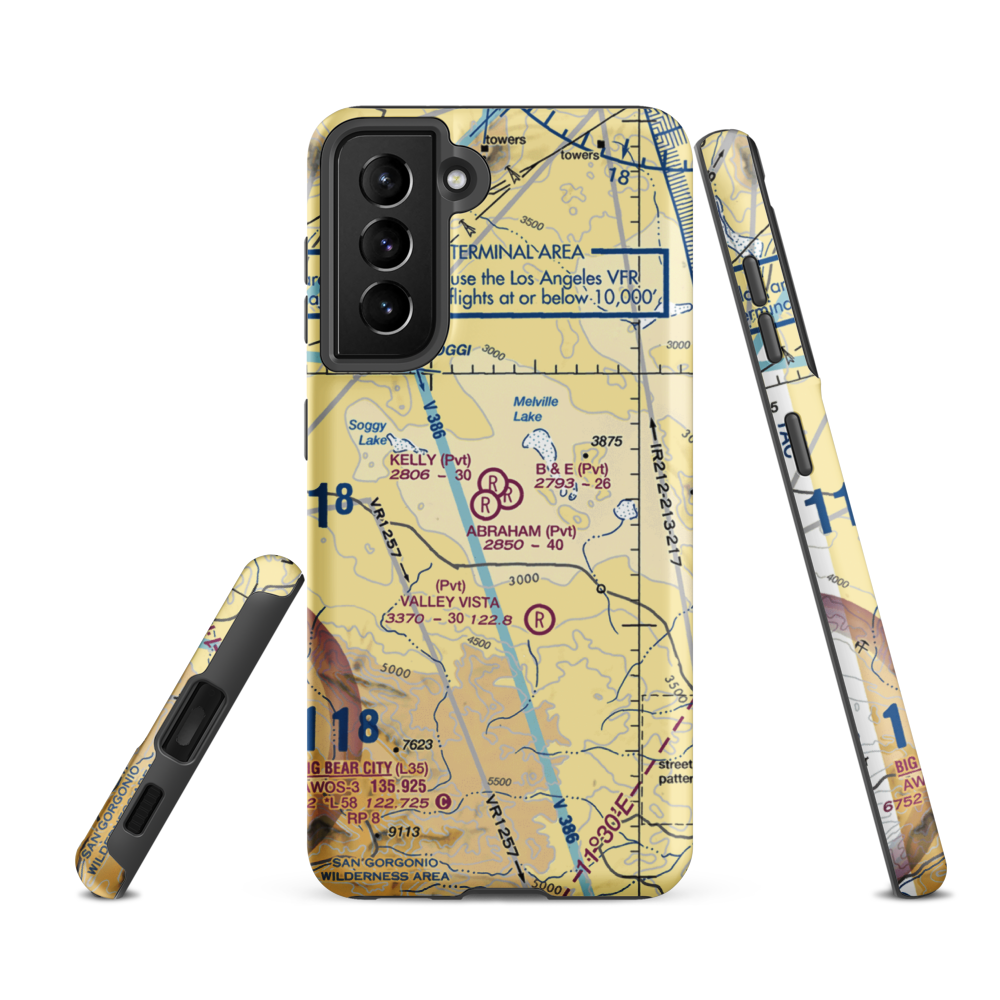 B & E Ranch Airport (2CA8) VFR Sectional Samsung Phone Case Samsung Galaxy S21 FE model shown