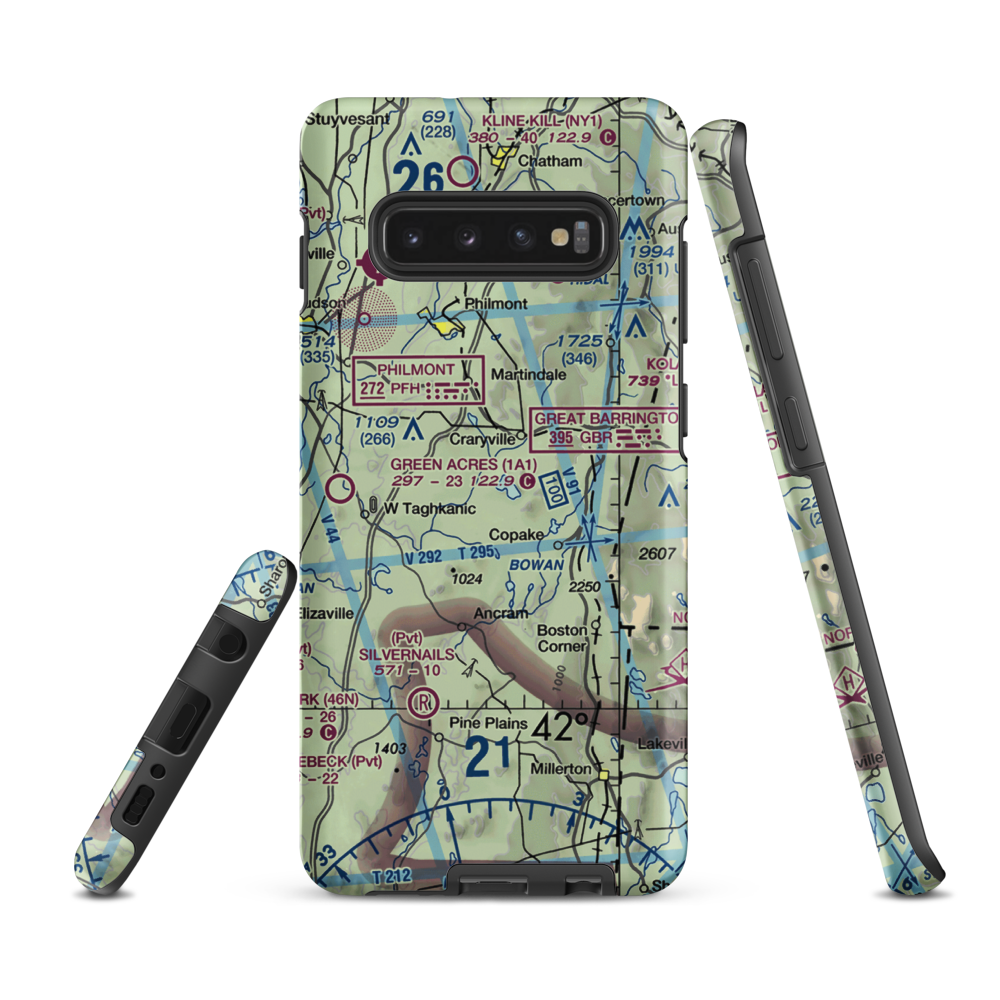 B Flat Farm Airport (3NK8) VFR Sectional Samsung Phone Case Samsung Galaxy S10e model shown