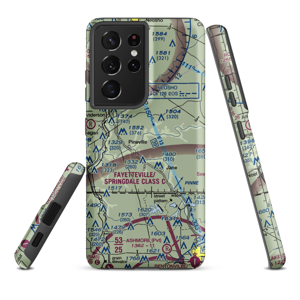 B S Ranch Airport (7MO3) VFR Sectional Samsung Phone Case Samsung Galaxy S21 Plus model shown