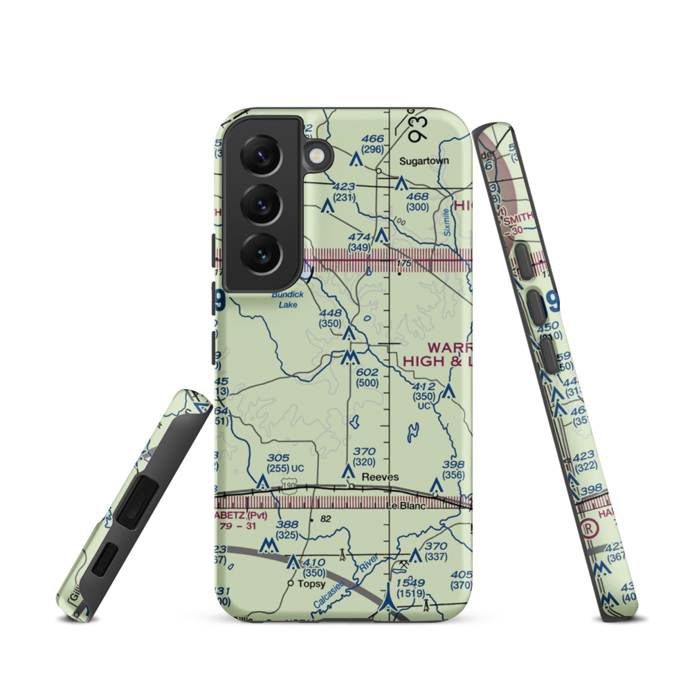 B T & K H Ranch Airport (44LA) VFR Sectional Samsung Phone Case Samsung Galaxy S22 model shown