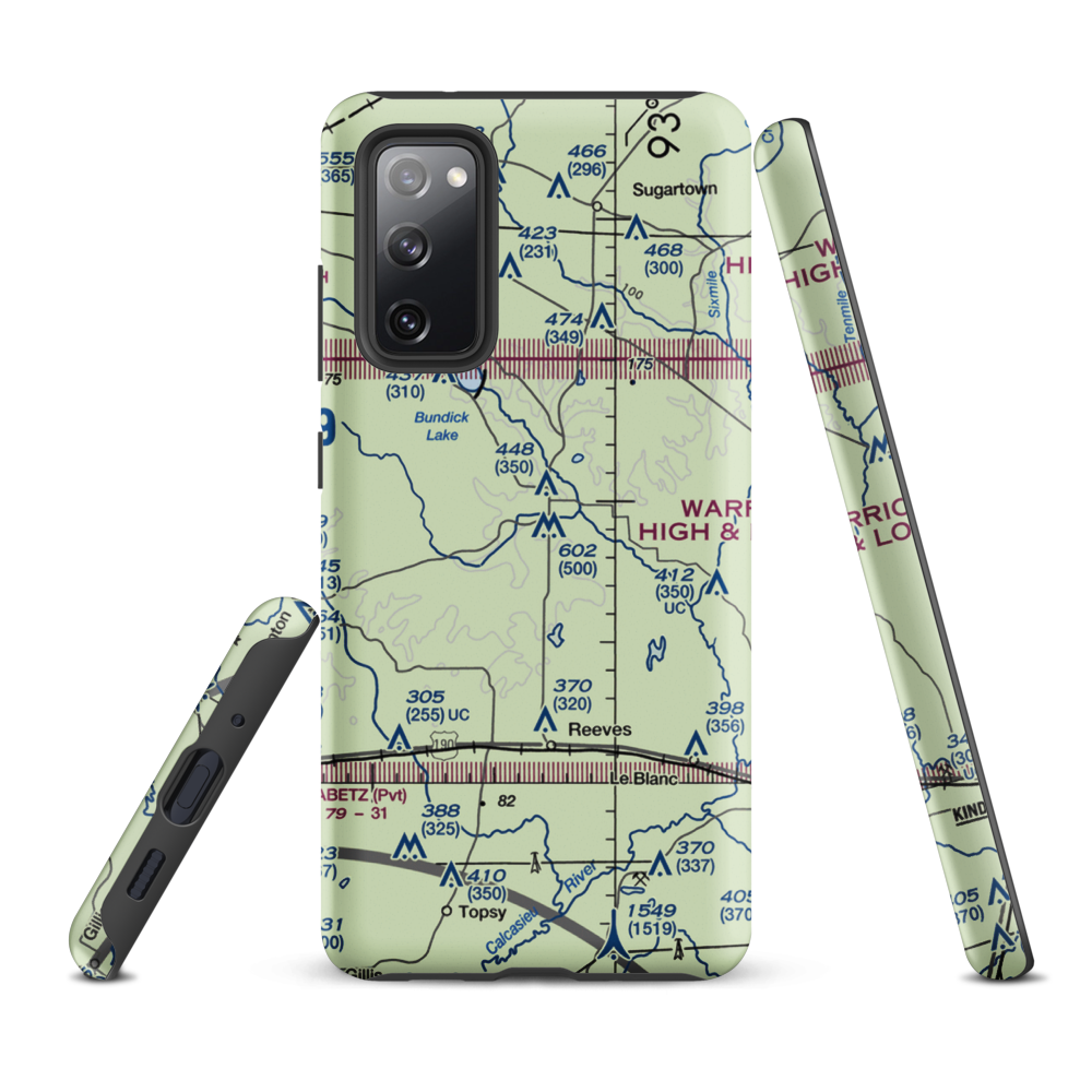 B T & K H Ranch Airport (44LA) VFR Sectional Samsung Phone Case Samsung Galaxy S20 FE model shown
