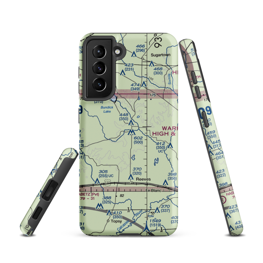 B T & K H Ranch Airport (44LA) VFR Sectional Samsung Phone Case Samsung Galaxy S21 model shown
