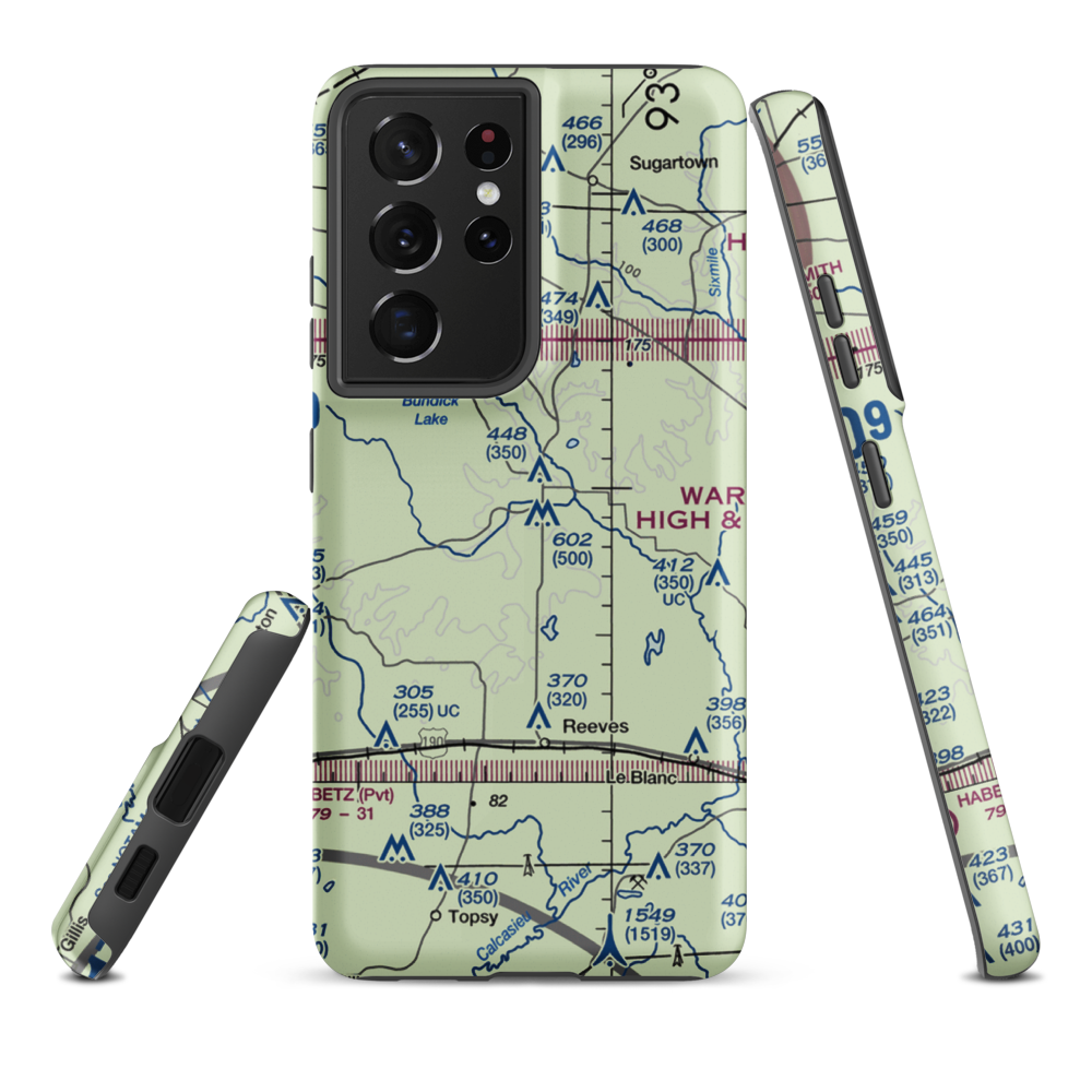 B T & K H Ranch Airport (44LA) VFR Sectional Samsung Phone Case Samsung Galaxy S21 Ultra model shown