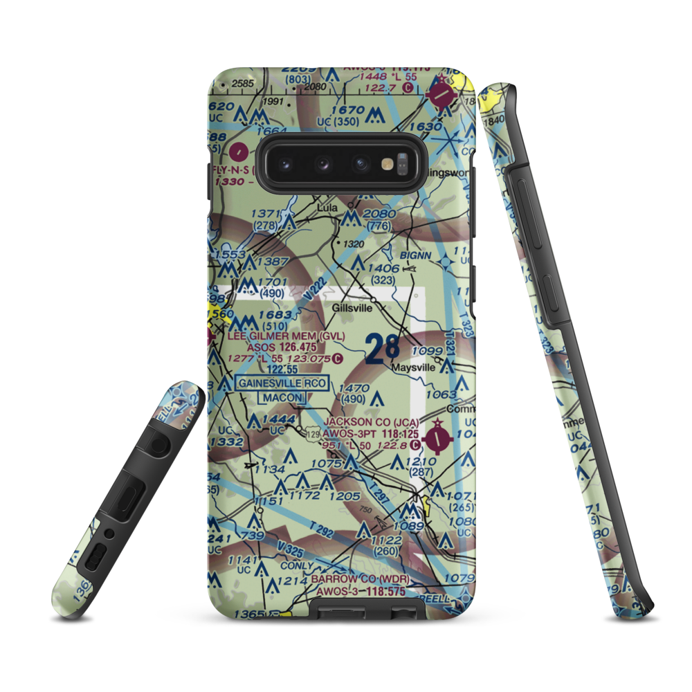 B Tree Farms Airport (97GA) VFR Sectional Samsung Phone Case Samsung Galaxy S10 Plus model shown