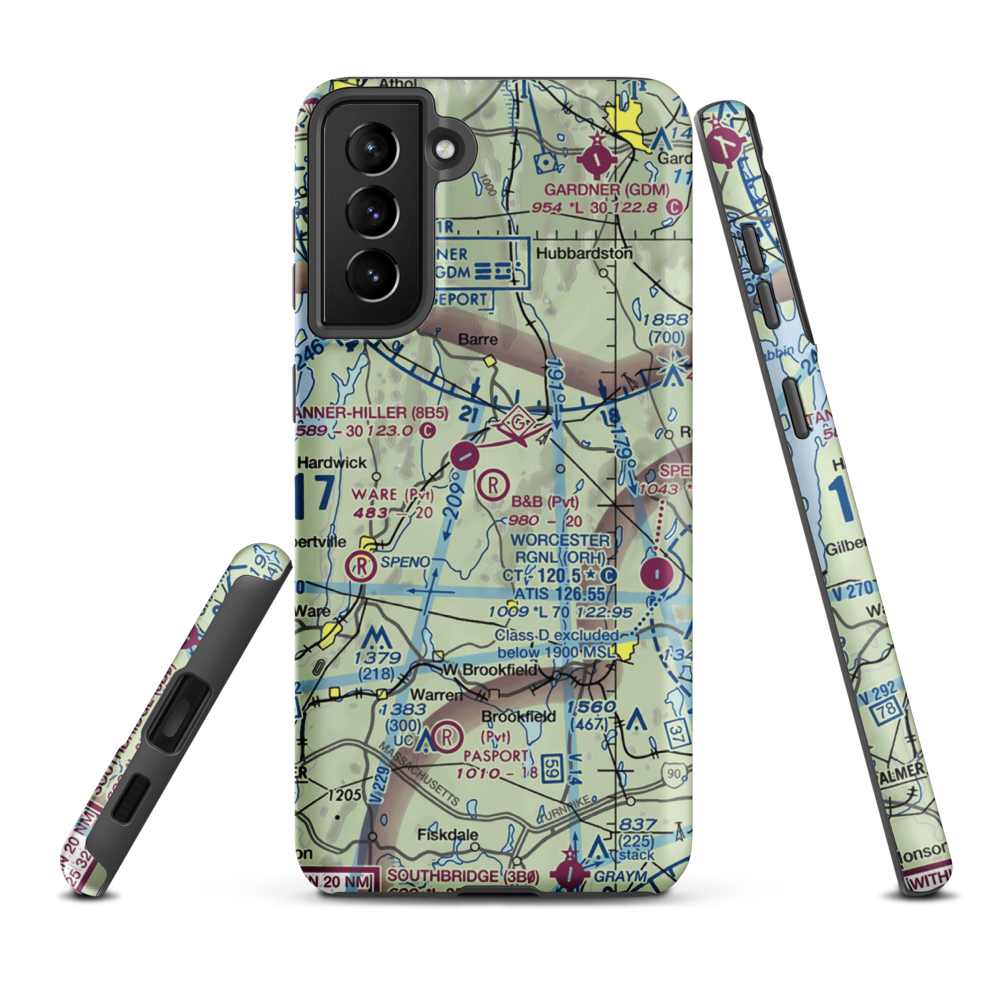 B&B Farm Airport (MA89) VFR Sectional Samsung Phone Case Samsung Galaxy S21 FE model shown