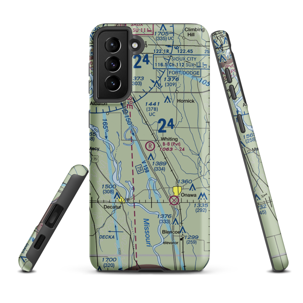 B-8 Farms Airport (IA58) VFR Sectional Samsung Phone Case Samsung Galaxy S21 Plus model shown
