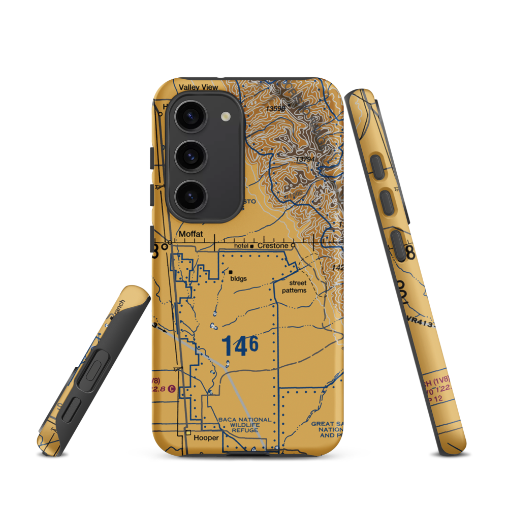 Baca Grande Airfield (BCJ) VFR Sectional Samsung Phone Case Samsung Galaxy S23 model shown