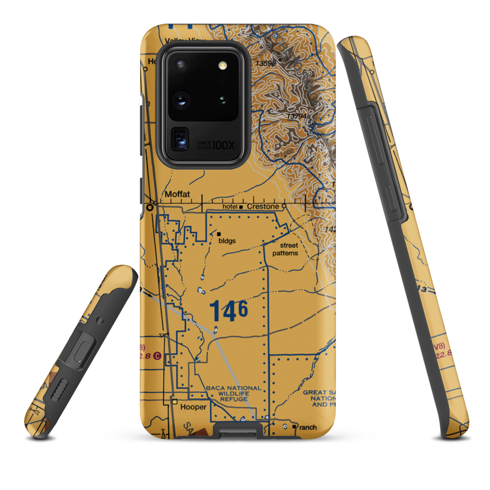 Baca Grande Airfield (BCJ) VFR Sectional Samsung Phone Case Samsung Galaxy S20 Ultra model shown