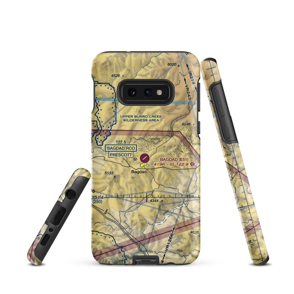 Bagdad Airport (E51) VFR Sectional Samsung Phone Case Samsung Galaxy S10e model shown