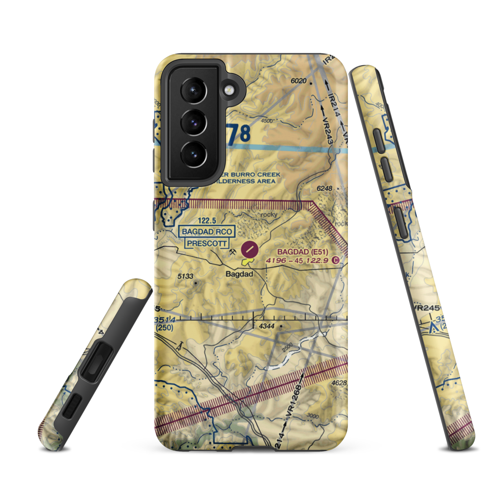 Bagdad Airport (E51) VFR Sectional Samsung Phone Case Samsung Galaxy S21 Ultra model shown