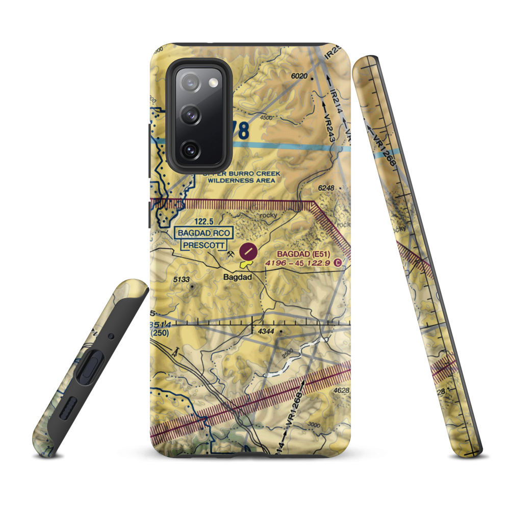 Bagdad Airport (E51) VFR Sectional Samsung Phone Case Samsung Galaxy S20 FE model shown