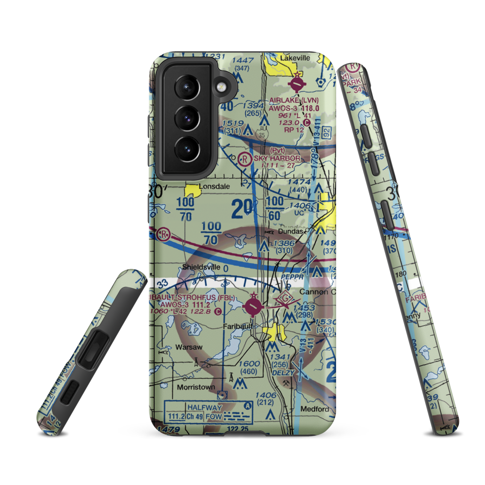 Bahnsen Seaplane Base (MY96) VFR Sectional Samsung Phone Case Samsung Galaxy S21 FE model shown