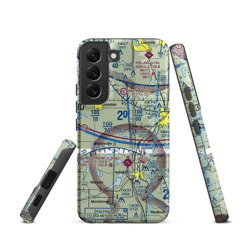 Bahnsen Seaplane Base (MY96) VFR Sectional Samsung Phone Case Samsung Galaxy S22 model shown