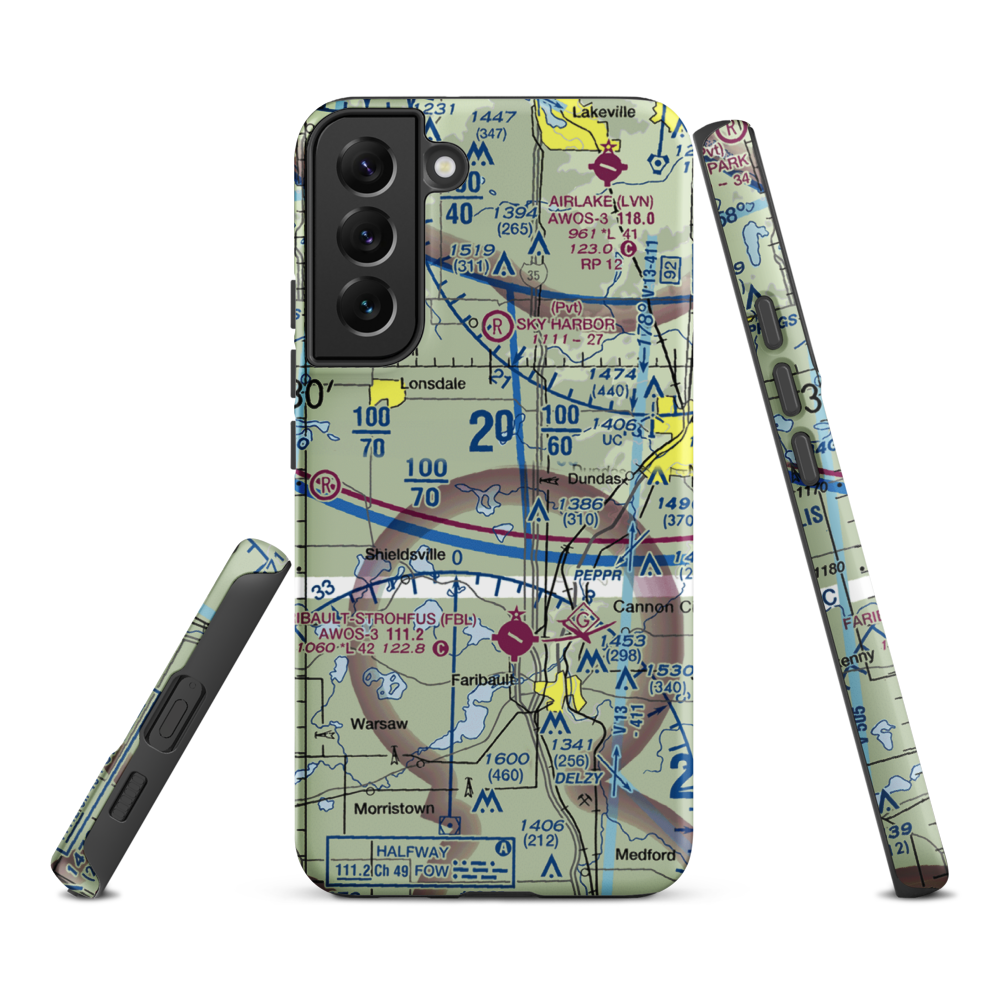 Bahnsen Seaplane Base (MY96) VFR Sectional Samsung Phone Case Samsung Galaxy S22 Plus model shown