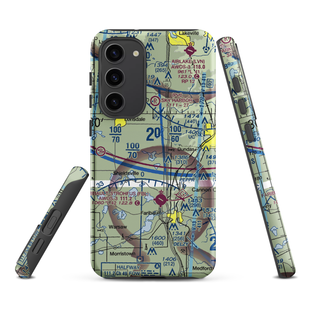 Bahnsen Seaplane Base (MY96) VFR Sectional Samsung Phone Case Samsung Galaxy S23 Plus model shown