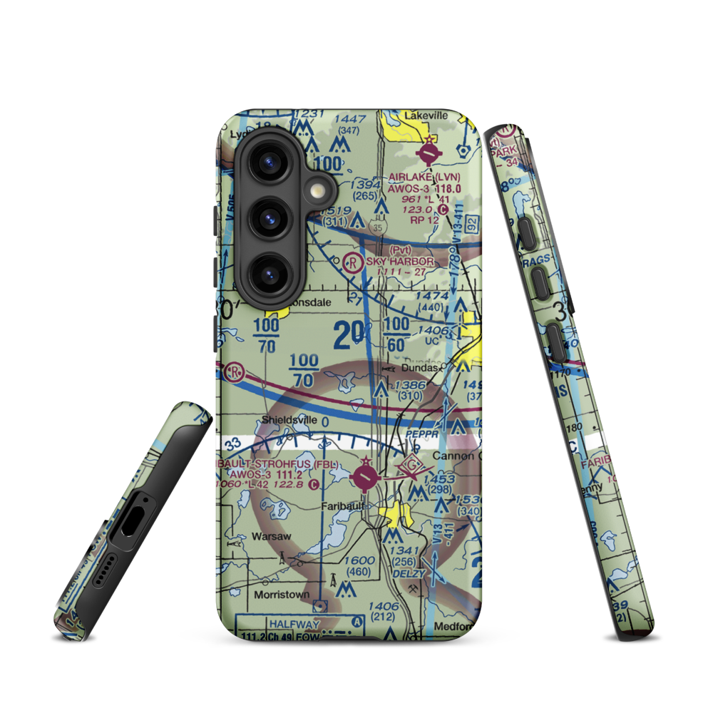 Bahnsen Seaplane Base (MY96) VFR Sectional Samsung Phone Case Samsung Galaxy S24 model shown