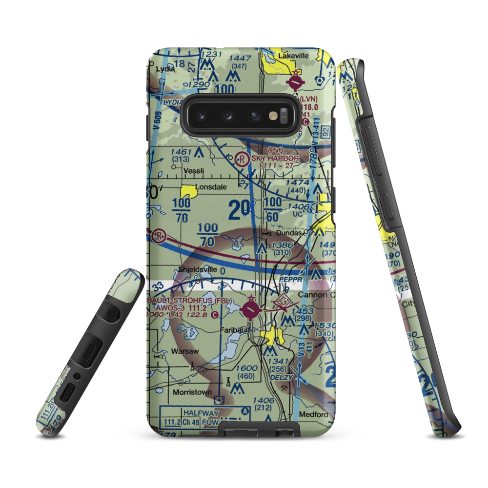 Bahnsen Seaplane Base (MY96) VFR Sectional Samsung Phone Case Samsung Galaxy S10 Plus model shown