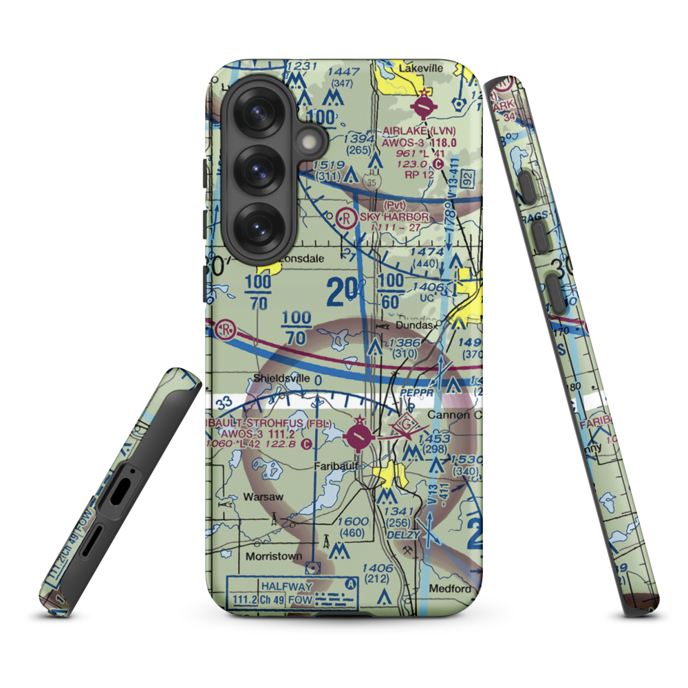 Bahnsen Seaplane Base (MY96) VFR Sectional Samsung Phone Case Samsung Galaxy S25 Plus model shown