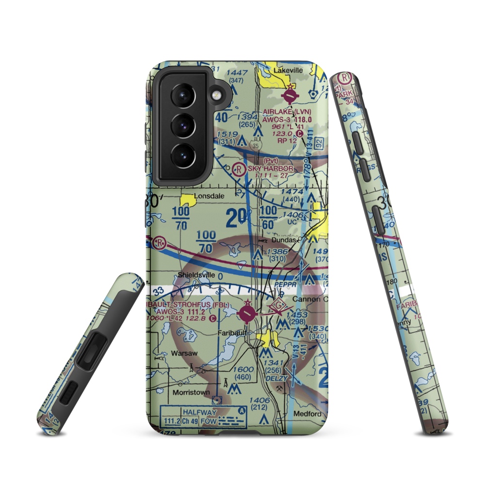 Bahnsen Seaplane Base (MY96) VFR Sectional Samsung Phone Case Samsung Galaxy S21 model shown