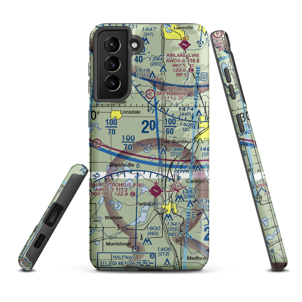 Bahnsen Seaplane Base (MY96) VFR Sectional Samsung Phone Case Samsung Galaxy S21 Plus model shown