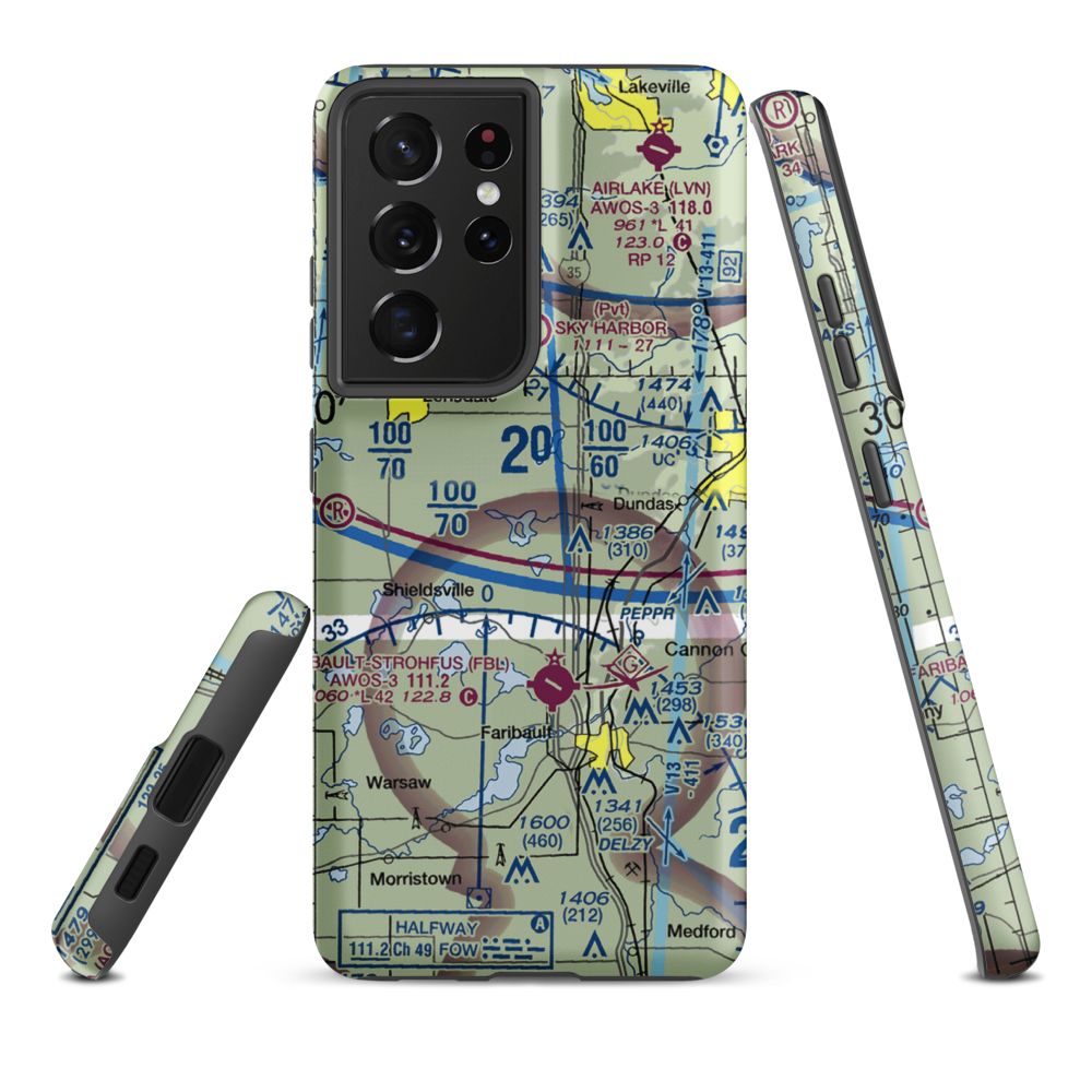 Bahnsen Seaplane Base (MY96) VFR Sectional Samsung Phone Case Samsung Galaxy S21 Plus model shown