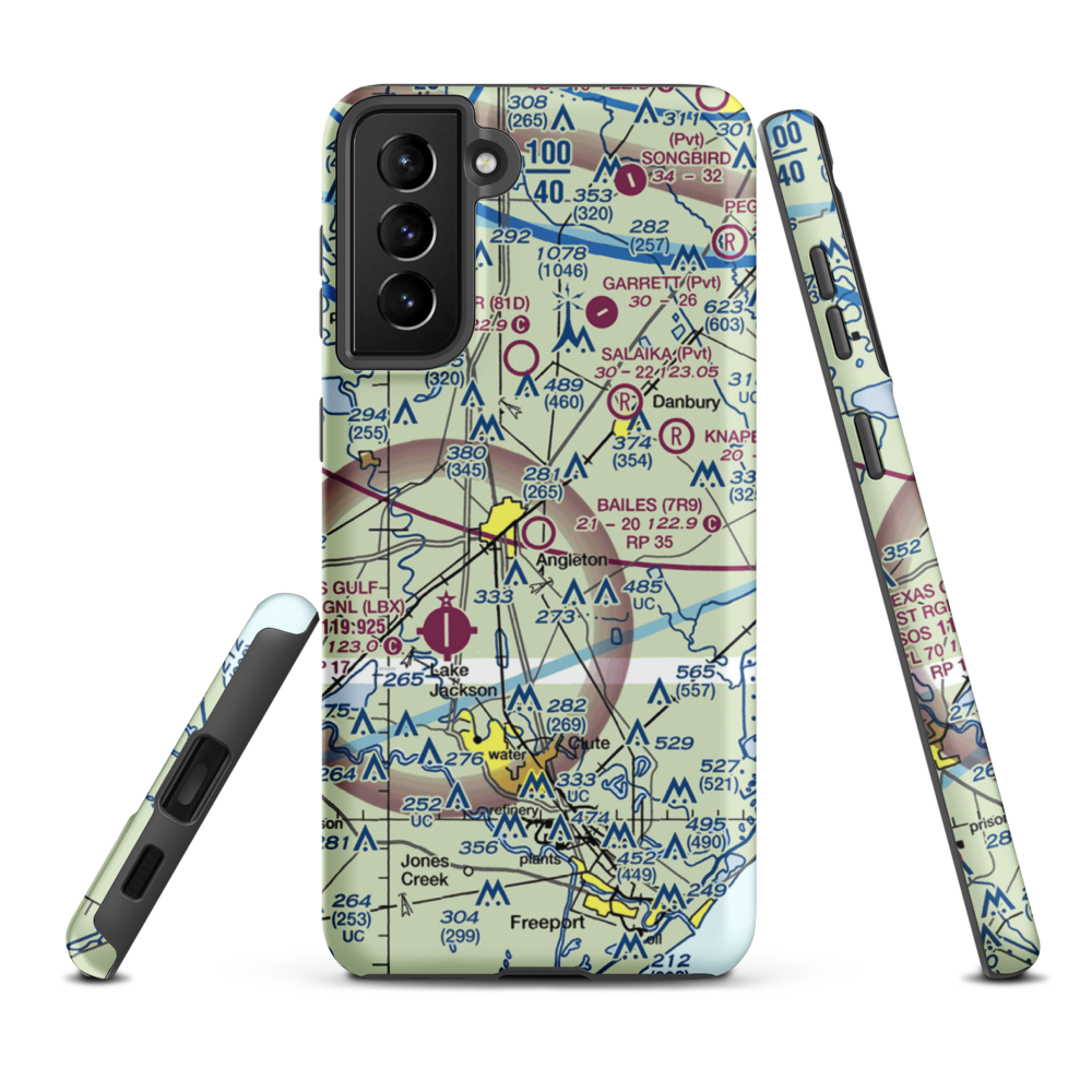 Bailes Airport (7R9) VFR Sectional Samsung Phone Case Samsung Galaxy S21 Plus model shown