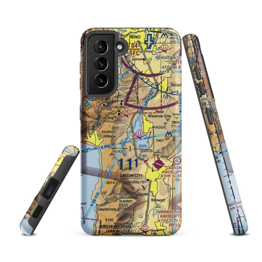 Bailey Ranch Airport (NV13) VFR Sectional Samsung Phone Case Samsung Galaxy S21 FE model shown