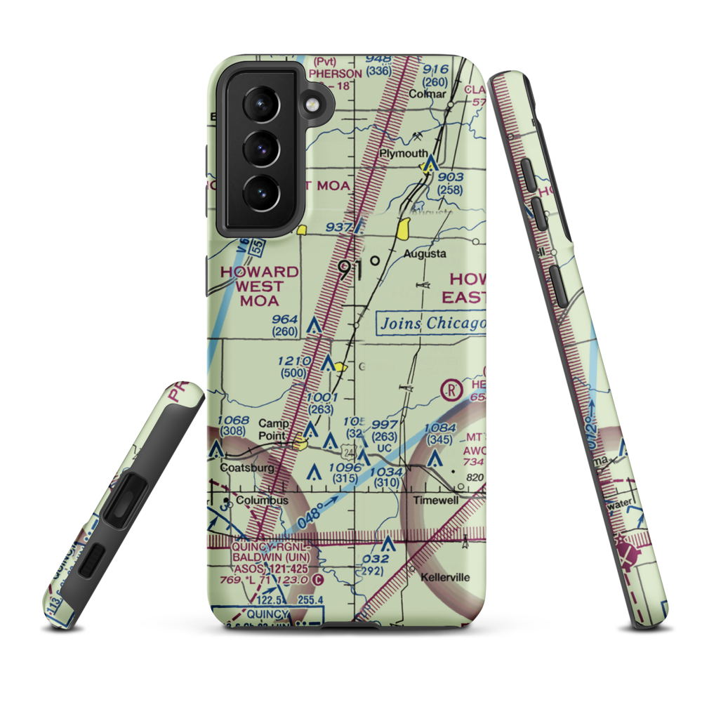 Baker Airport (32IS) VFR Sectional Samsung Phone Case Samsung Galaxy S21 Plus model shown