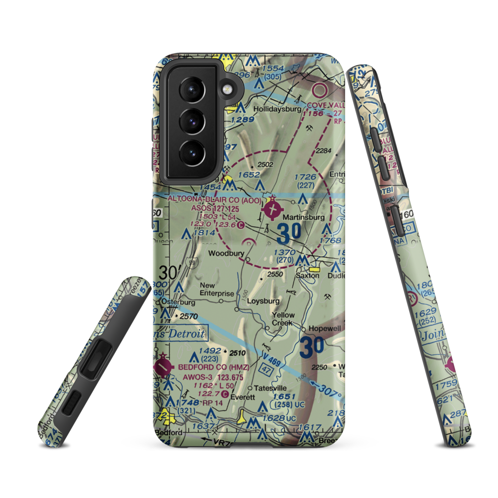 Baker-Sell Airport (2PN5) VFR Sectional Samsung Phone Case Samsung Galaxy S21 Ultra model shown