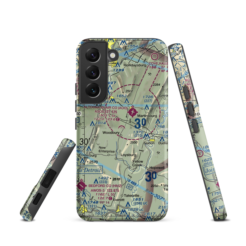 Baker-Sell Airport (2PN5) VFR Sectional Samsung Phone Case Samsung Galaxy S22 model shown